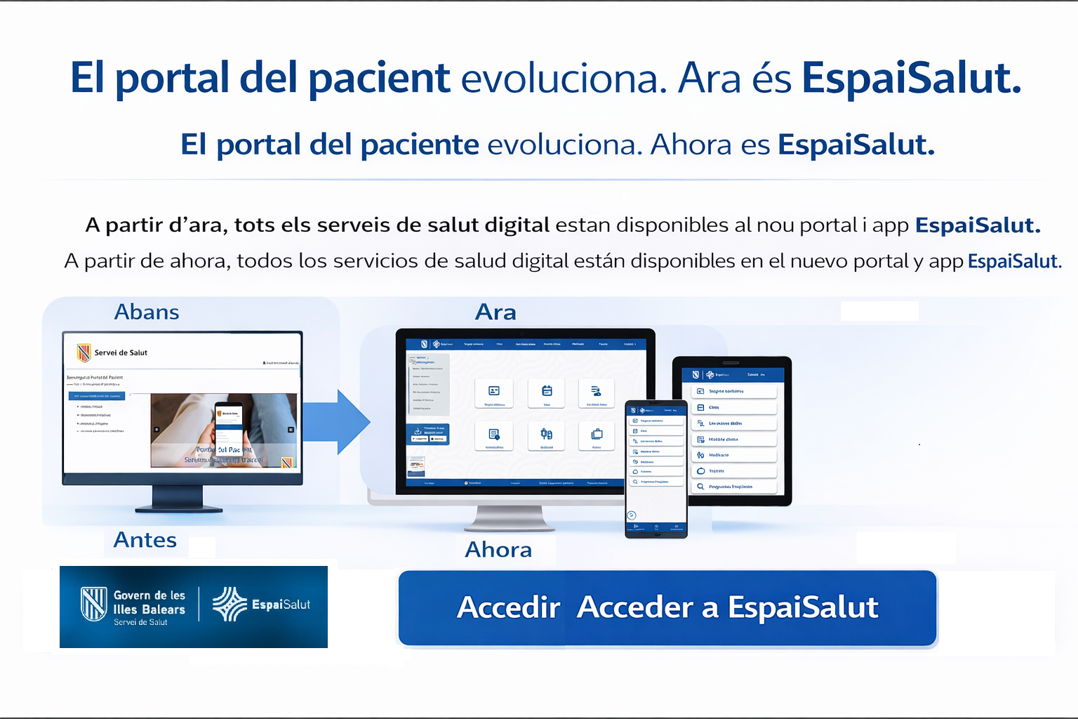 Baner informativo del paso de Portal del Paciente a EspaiSalut
